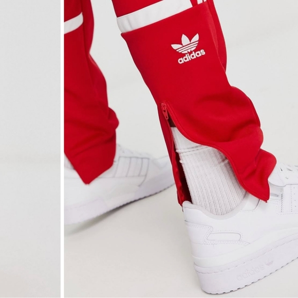 ADIDAS Straight Leg Red Joggers - Picture 3 of 5